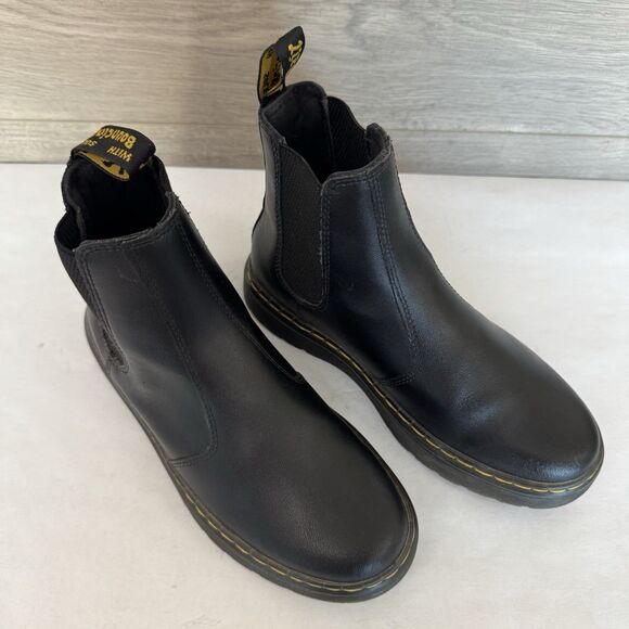 Dr. Martens Dorrian AirWair Black Leather Chelsea Ankle Boot Women 6 Grunge Goth - Picture 1 of 12